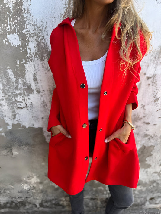 Hooded Single-Breasted Autumn Winter Jacket