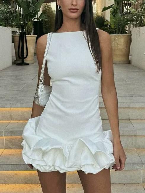 Ruffled Hem Bodycon Fit Mini Dress
