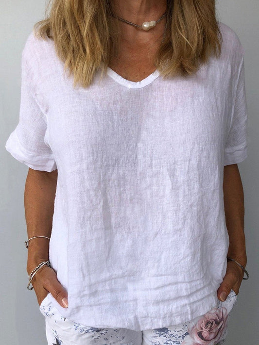 Breezy Relaxed Fit V-Neck Casual Top