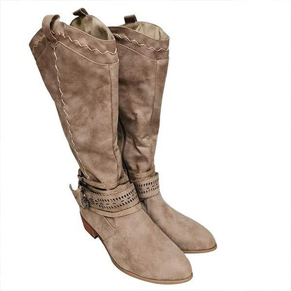 Women's vintage tall winter rider boots
