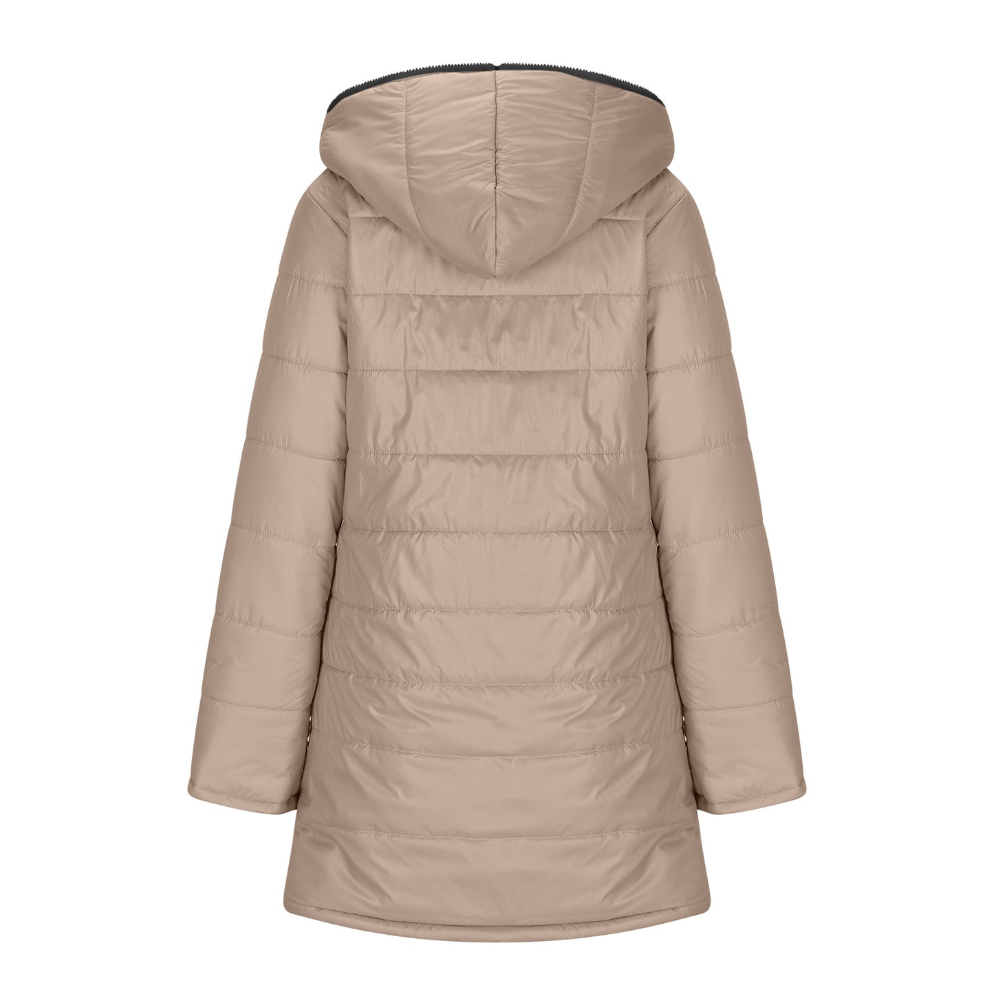 Women's padded jacket with warm plush lining with hood