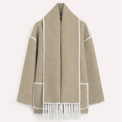 Women's statement oversize jacket with scarf