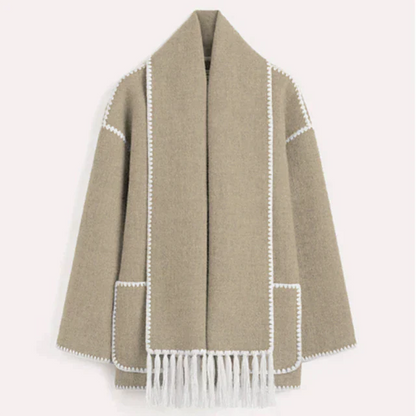 Ilana - thickened loose strap scarf tassel jacket