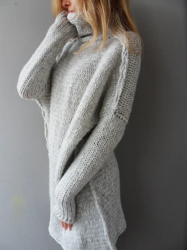 Women's oversized sweater with open seams