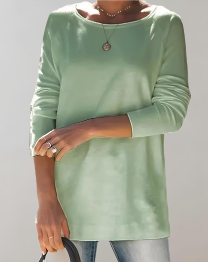 Women’s stylish long round neck sweater