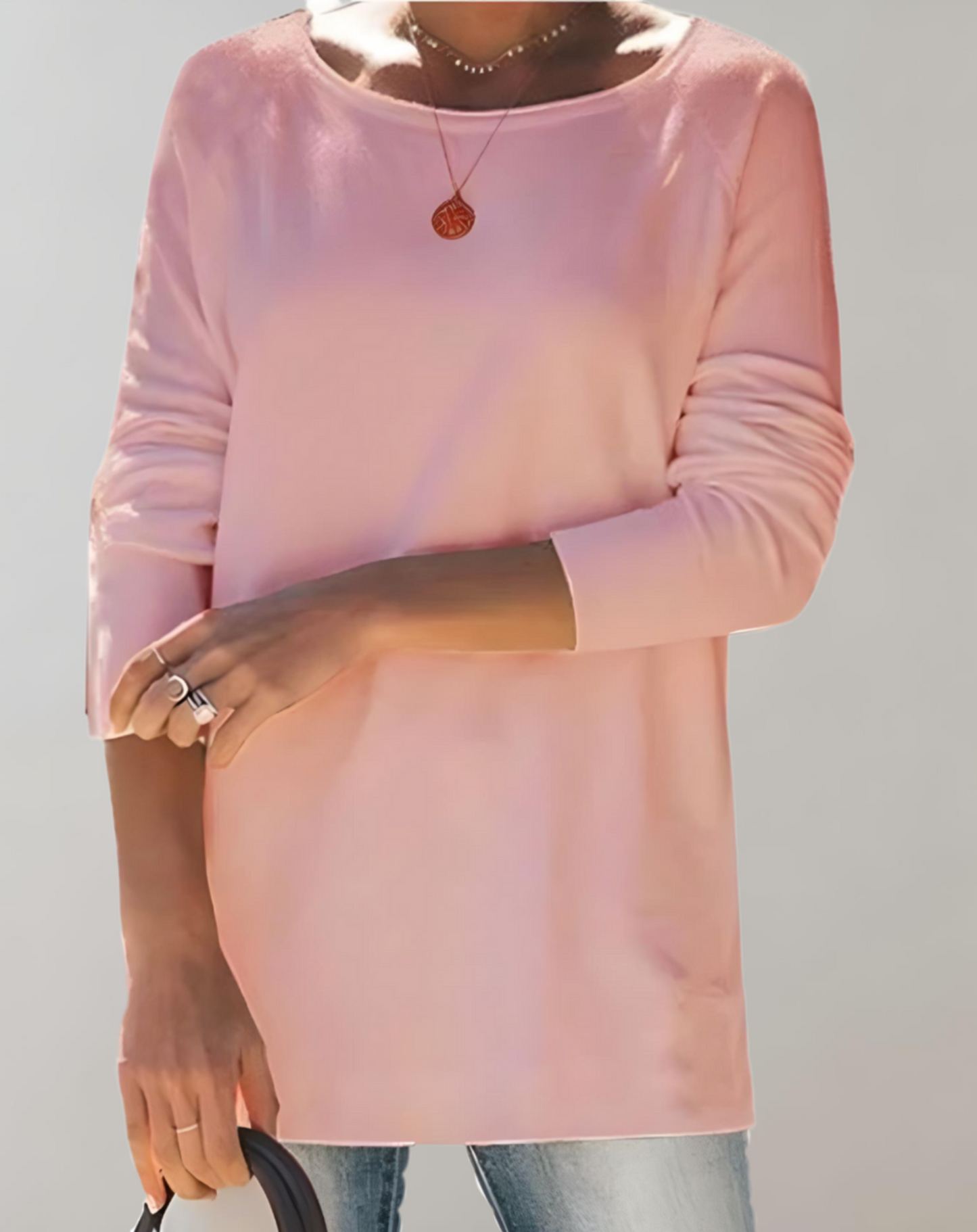 Women’s stylish long round neck sweater