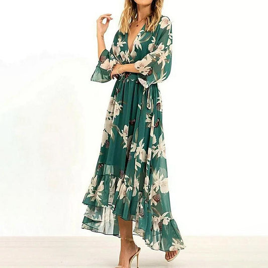 Elegant Ruffle Waistband Dress