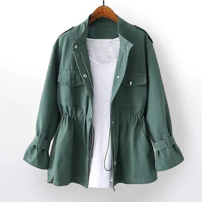 Elegant trench coat for women with adjustable waist