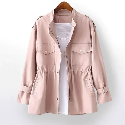 Elegant trench coat for women with adjustable waist