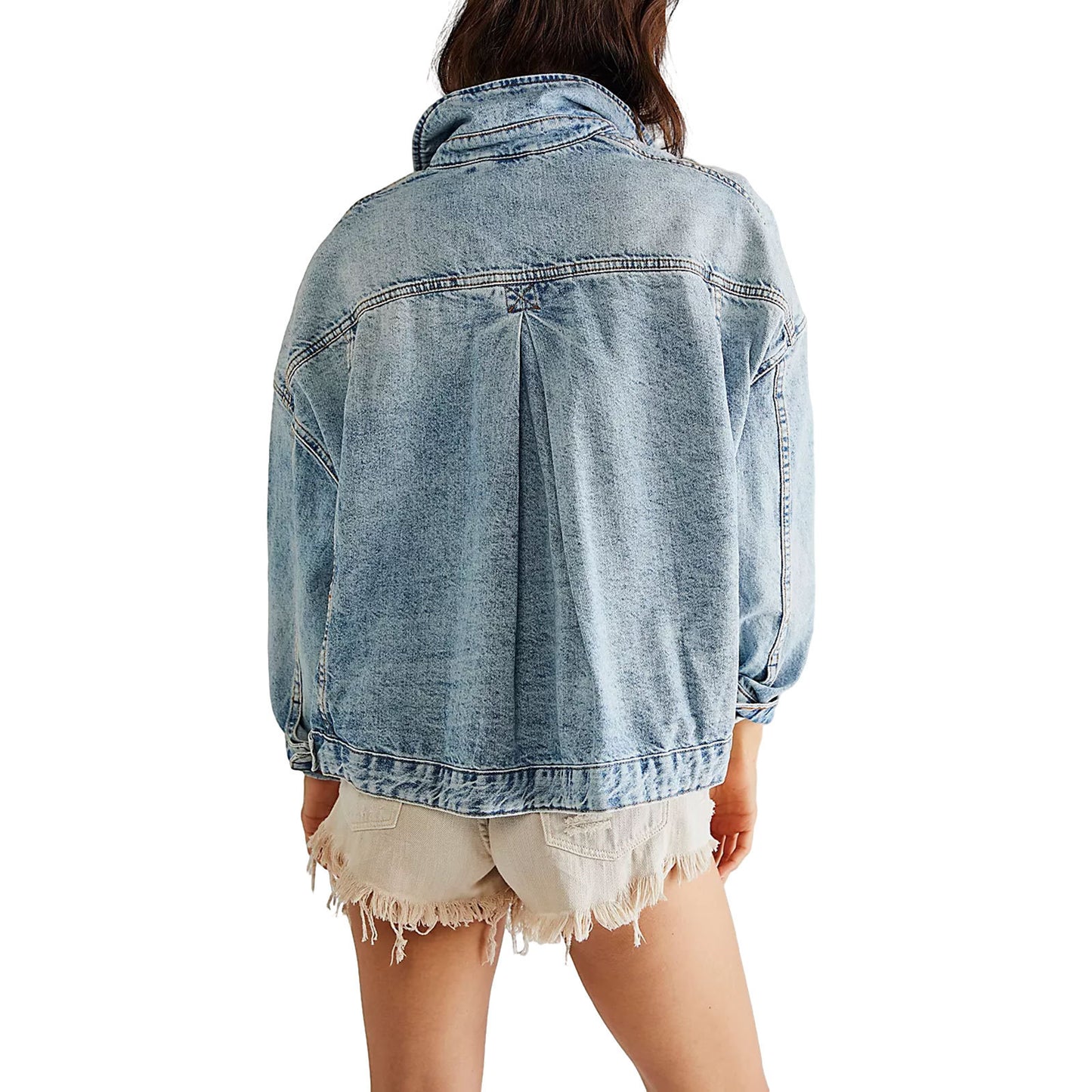 Fashionable loose fit denim jacket for women