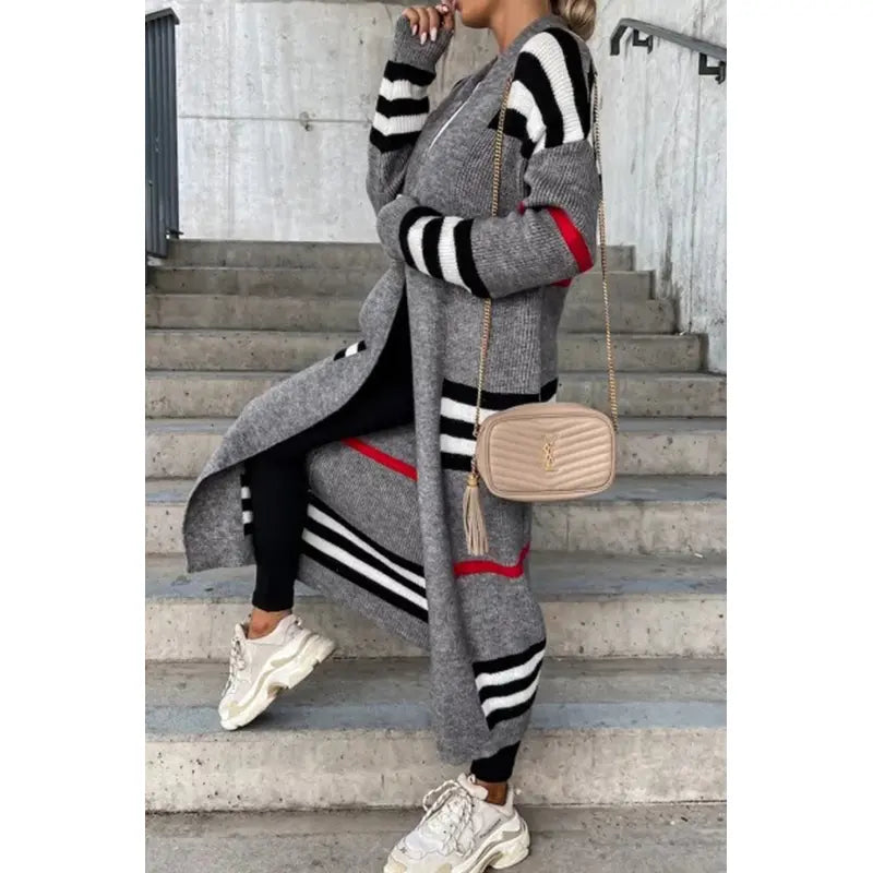 Striped Knitted Quality Patterned Jacket