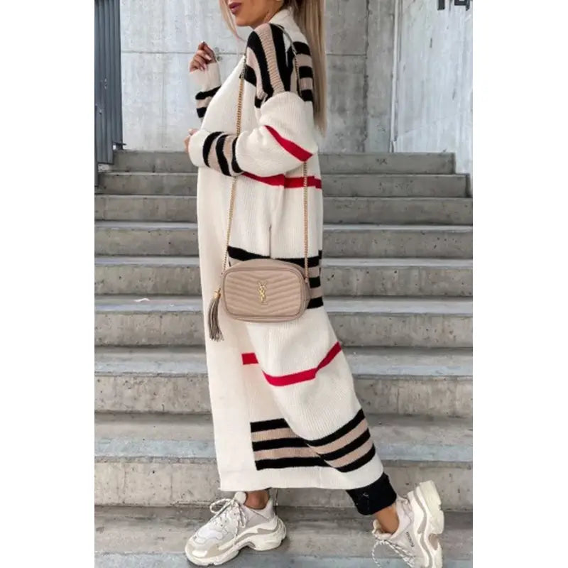 Women's quality knitted striped jacket