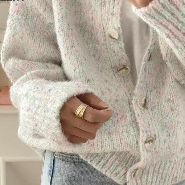 Women’s Cardigan Sweater – Textured Knit – Relaxed Fit – Button-Up Long Sleeve