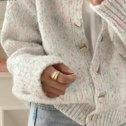 Women’s Cardigan Sweater – Textured Knit – Relaxed Fit – Button-Up Long Sleeve
