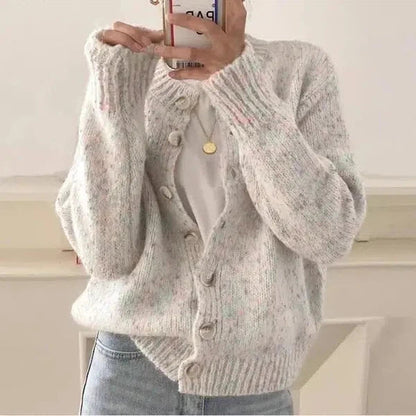 Women’s Cardigan Sweater – Textured Knit – Relaxed Fit – Button-Up Long Sleeve