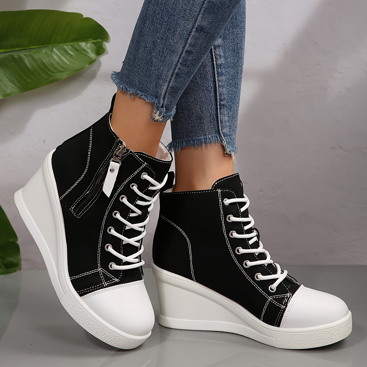 Isla Wedge High-Top Sneaker | Lace-Up Ankle-Length Sneaker