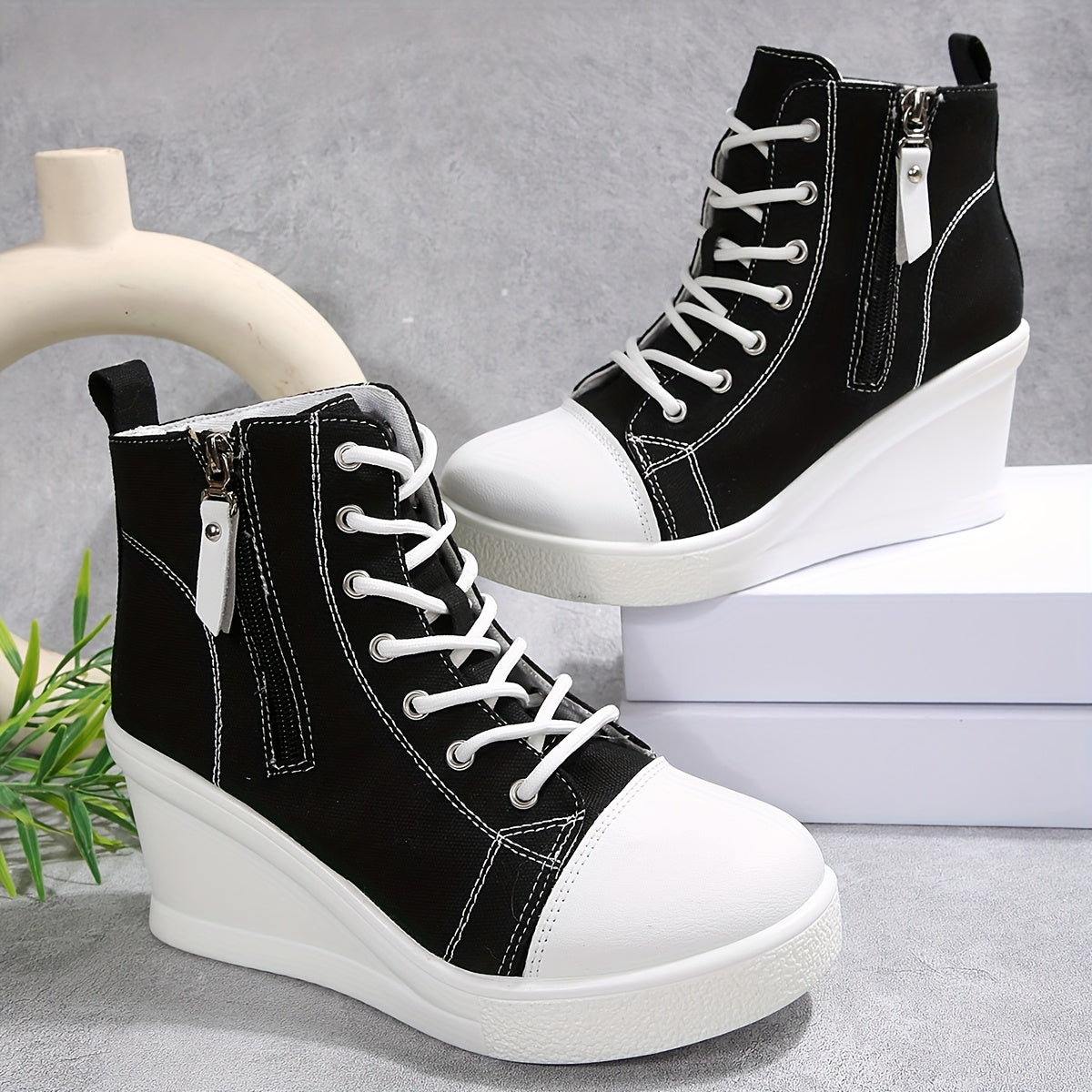 Isla Wedge High-Top Sneaker | Lace-Up Ankle-Length Sneaker