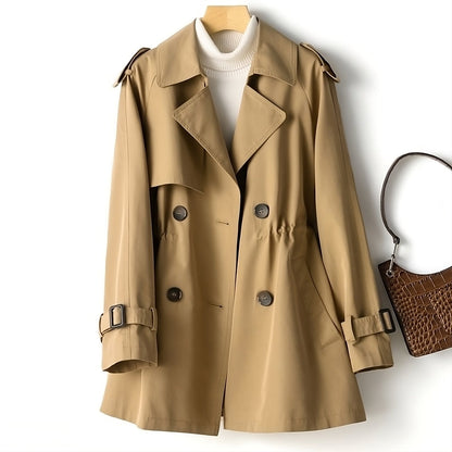 Women's mid-length lapel trench coat for spring autumn