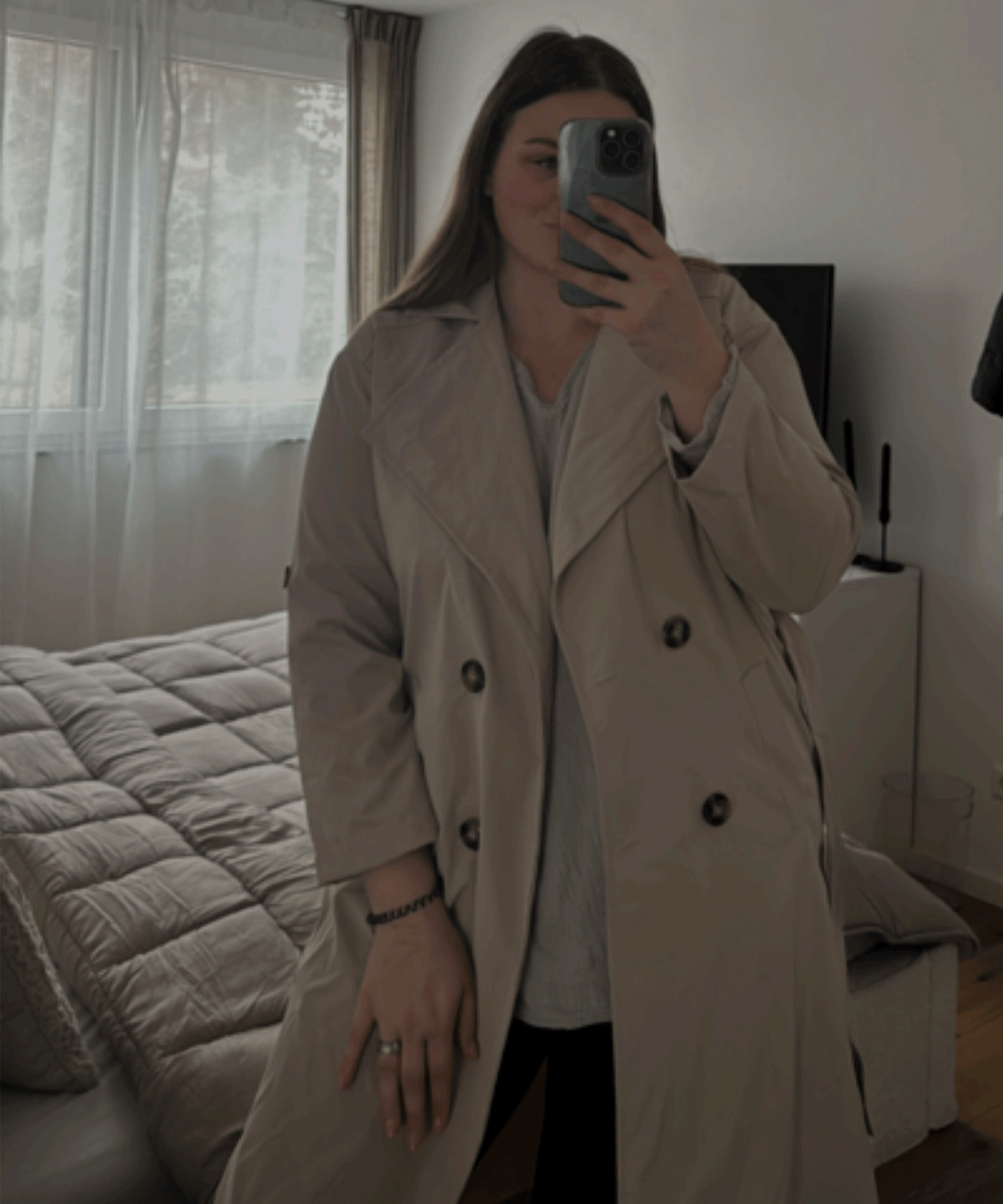 Women's casual belted lapel windbreaker jacket