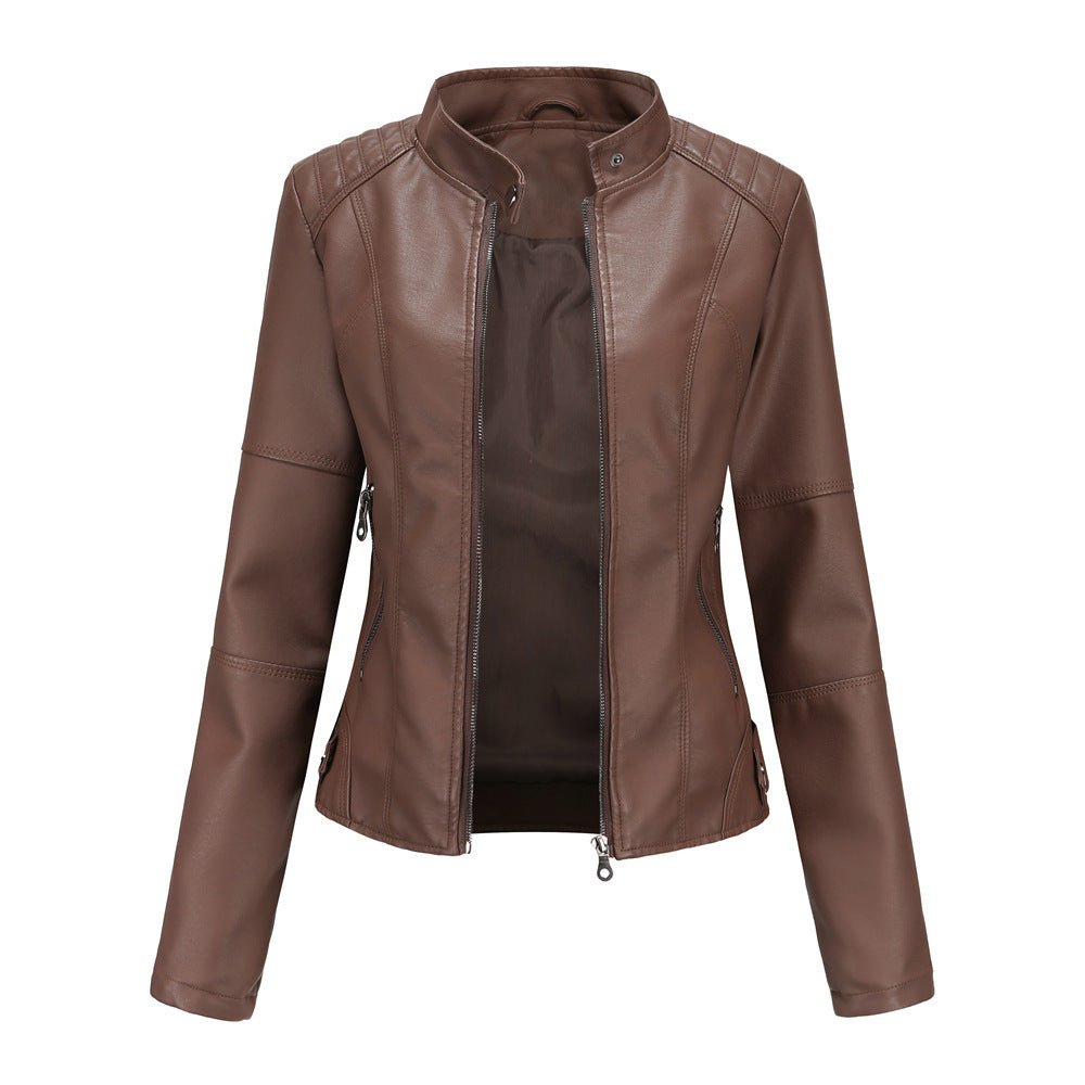 Tailored Leather Zippered Pocket Jacket 
