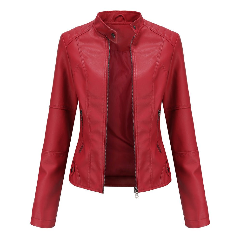 Tailored Leather Zippered Pocket Jacket 