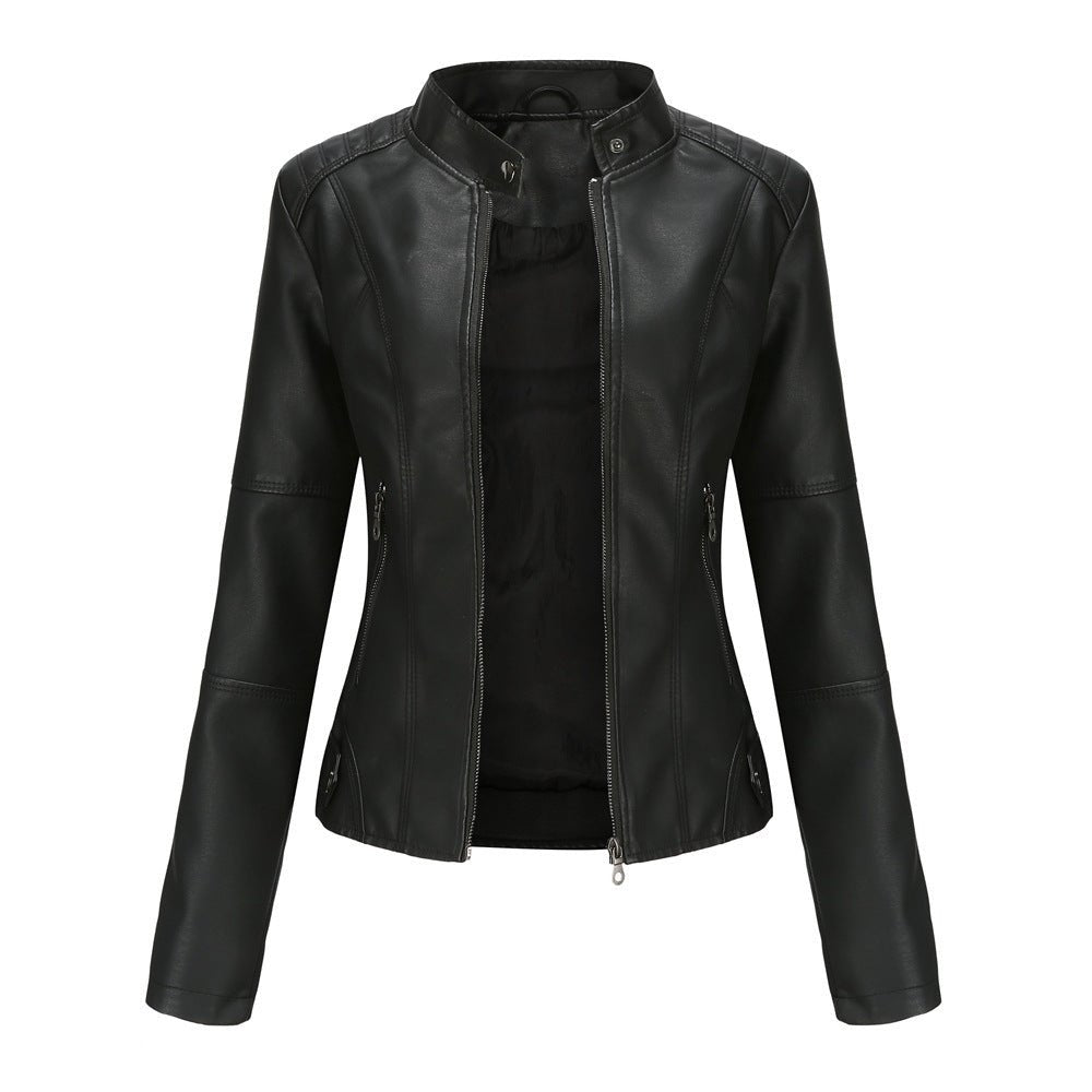 Tailored Leather Zippered Pocket Jacket 