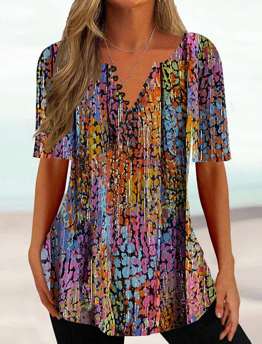 Colorful V-Neck T-Shirt