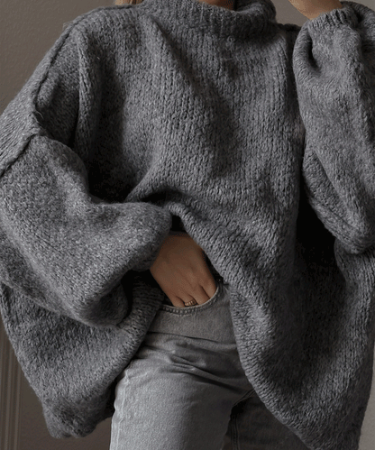 Women's dark gray pullover sweater