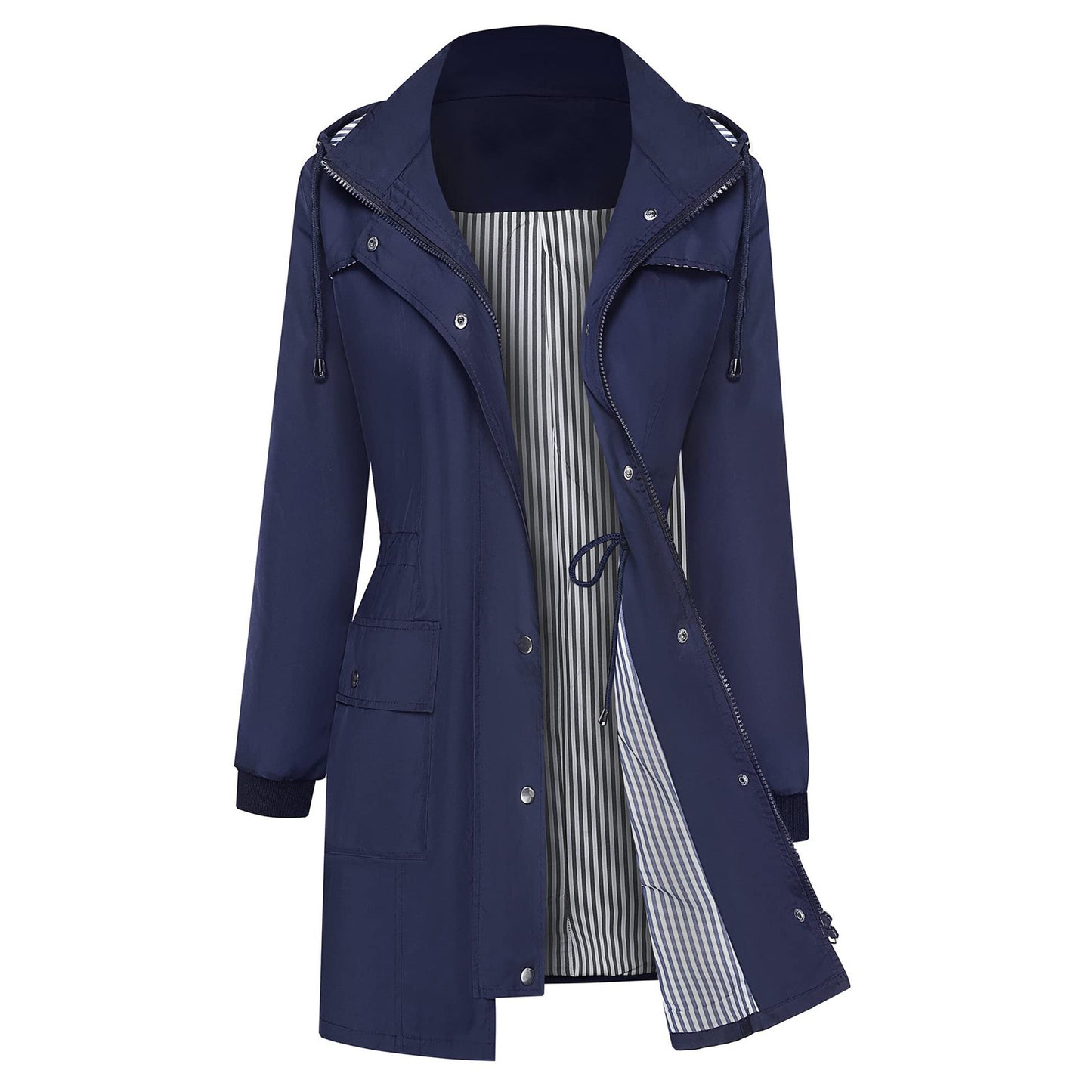 Women's casual waterproof hooded windbreaker jacket