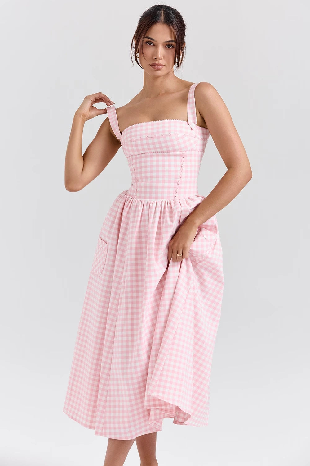 Elegant Vintage Midi Dress