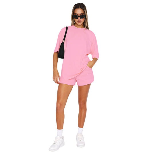 Soft Sleeve Top and Shorts Loungewear Set