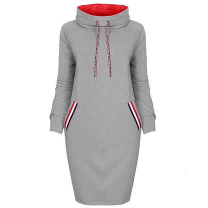 Women's long sleeve high collar sweater dress