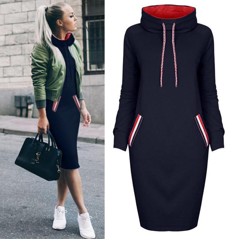 Women's long sleeve high collar sweater dress