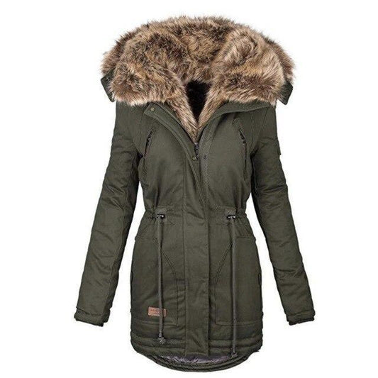 Slim Fit Zipper Hooded Long Sleeve Coat