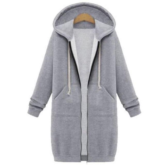 Warm Hooded Zipper Closure Jacket