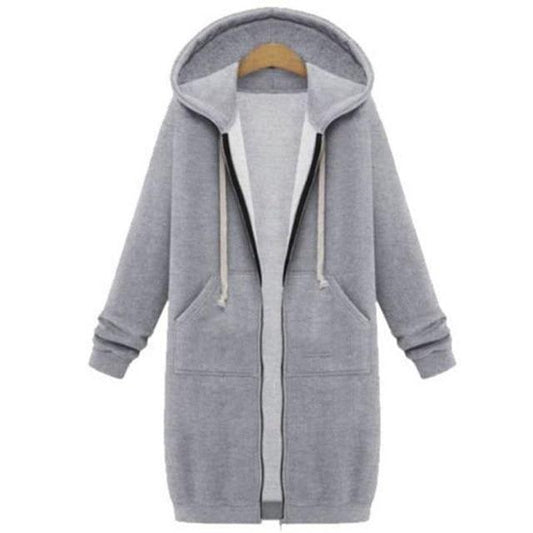 Warm Hooded Zipper Closure Jacket