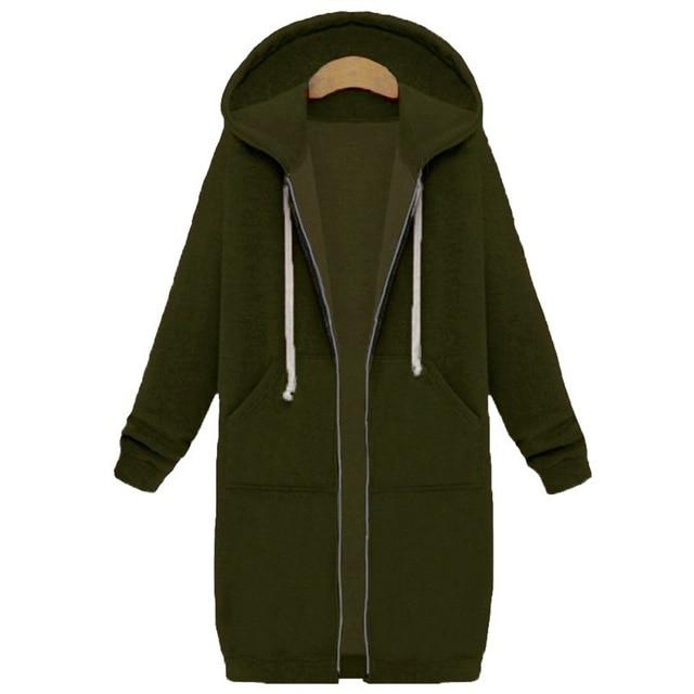 Warm Hooded Zipper Closure Jacket