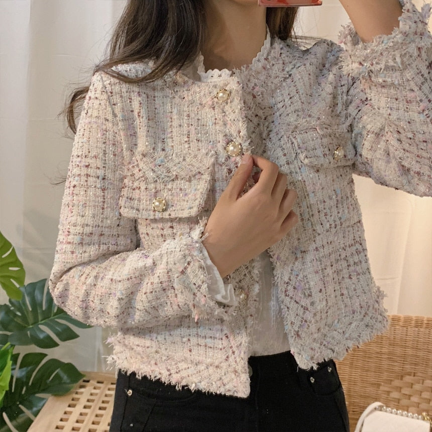Women's stylish tweed coat