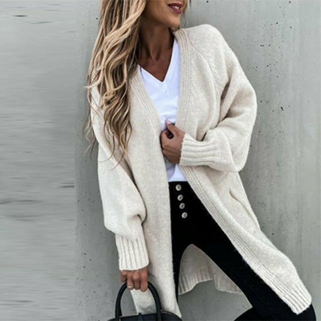 Women's soft long cardigan relaxed fit