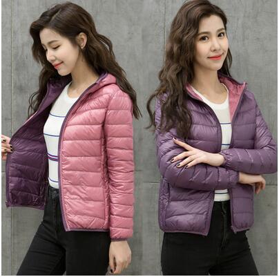 Women's ultra-light reversible down jacket