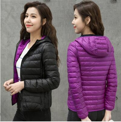 Women's ultra-light reversible down jacket