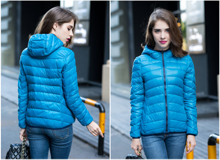 Women's ultra-light reversible down jacket