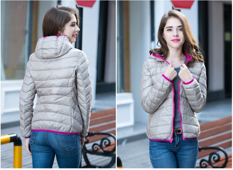 Women's ultra-light reversible down jacket