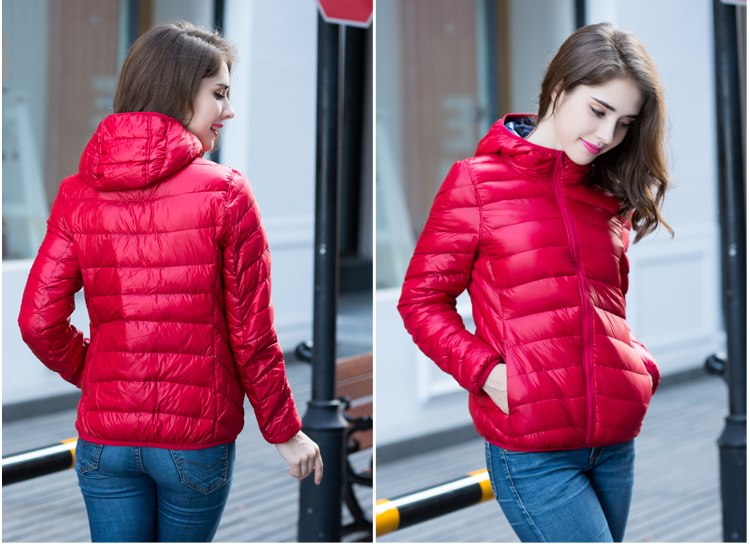 Women's ultra-light reversible down jacket