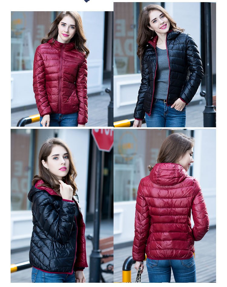 Women's ultra-light reversible down jacket
