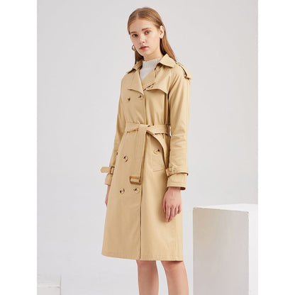 Women's long waist windbreaker fashion coat