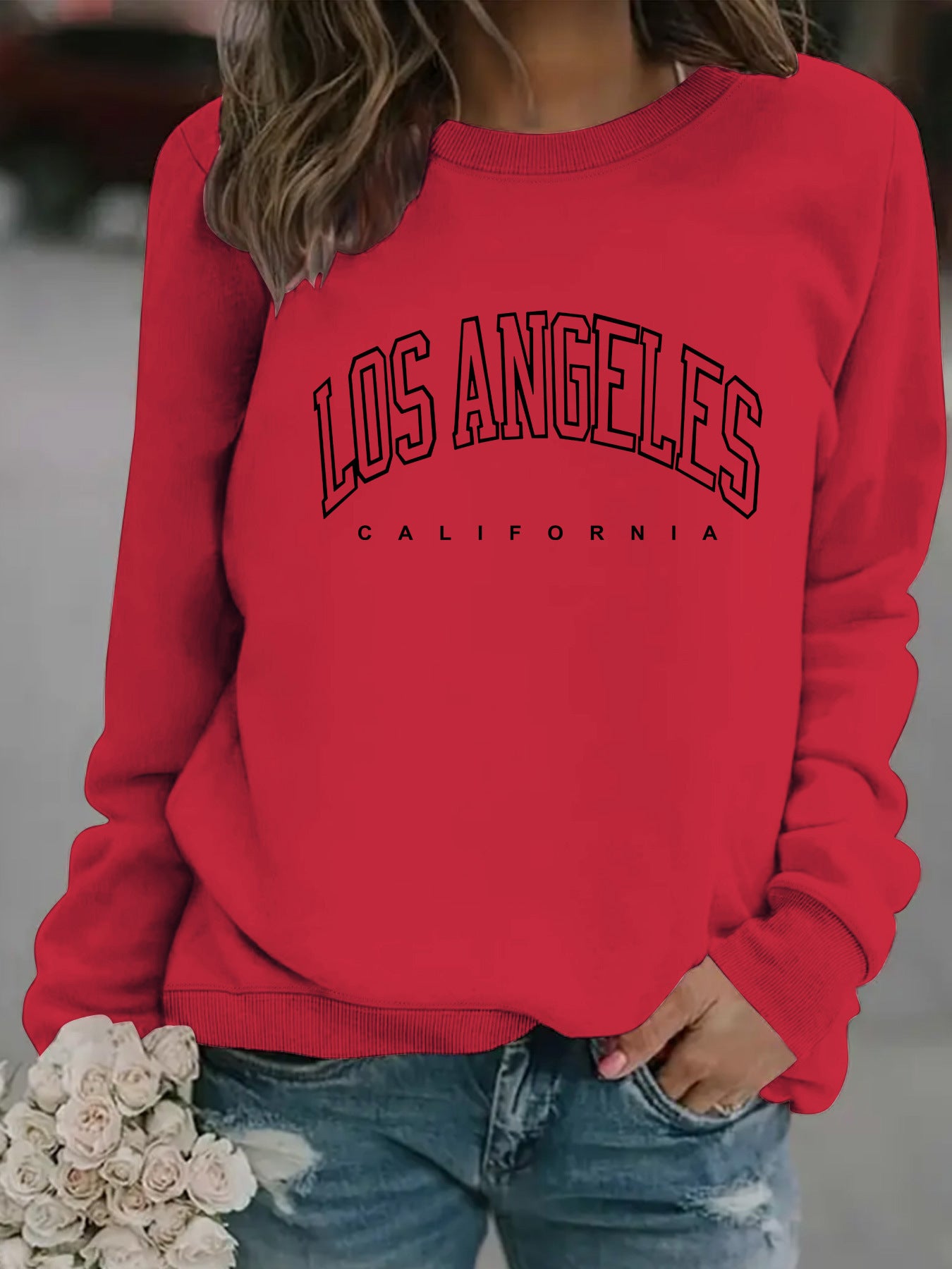 Women's los angeles crew neck sweater