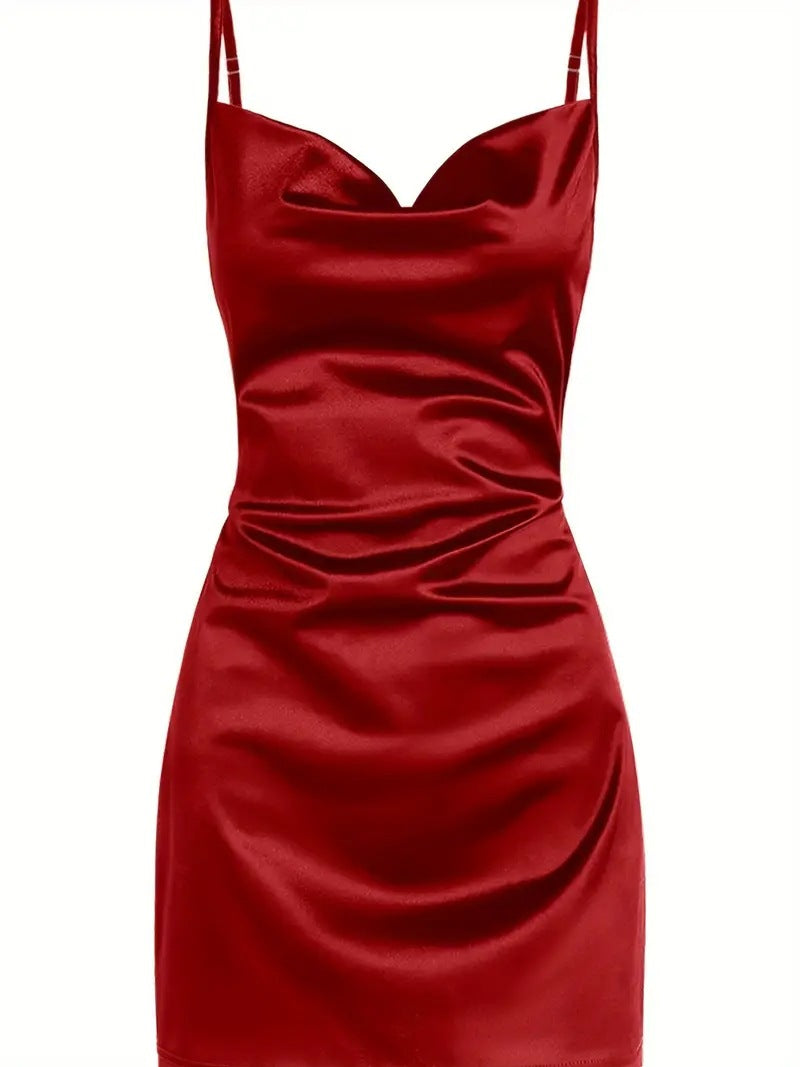 Satin Finish Bodycon Mini Dress