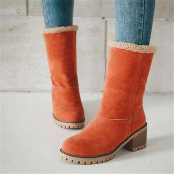 Women's slip-on block heel boots