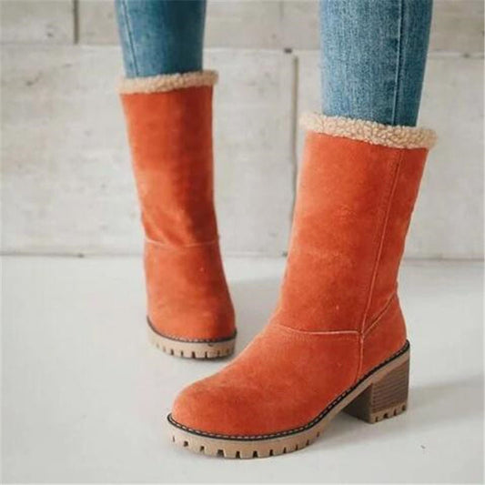 Block Heel Slip-on Ankle Boots
